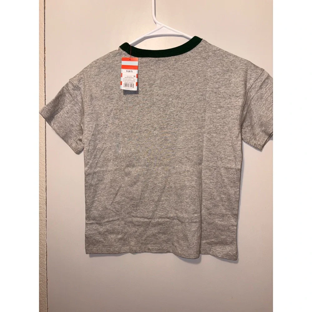 Cat & Jack Kids New York Athletics Ringer Tee Gray‎ Green S 6/7 NWT